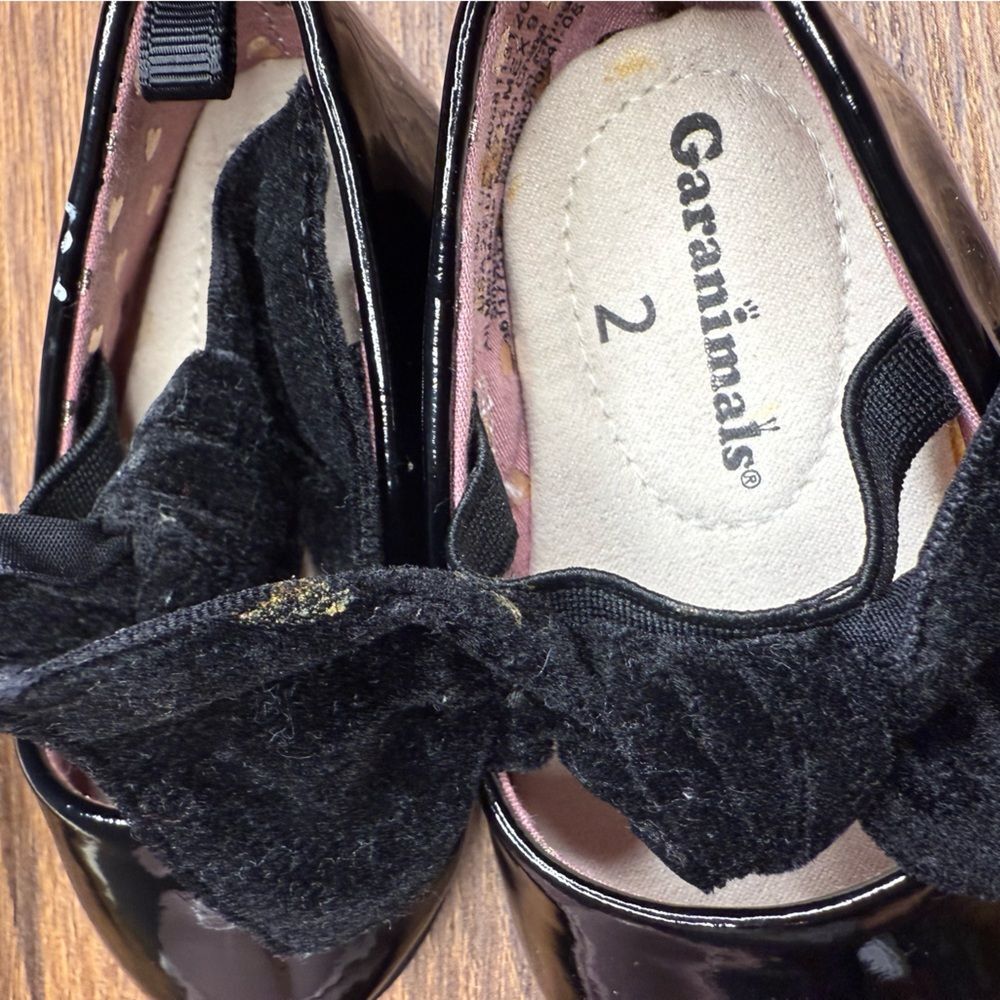 Pink black ivory baby girl formal dress shoes size 2 bows flowers 3-6 months - Picture 8 of 9